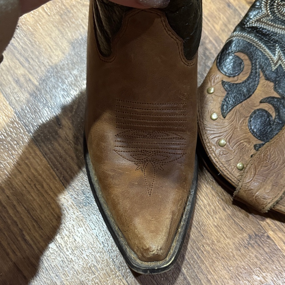 Durango Brown and Black Heeled Boots - Picture 2 of 4